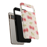 Pink Cherry Pattern Phone Case | Cute Retro Fruit Design