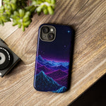 Retro Neon Mountains Phone Case | Vaporwave Galaxy Landscape