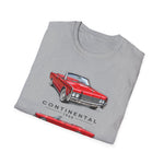 Red 1966 Continental Classic Car T-Shirt | Vintage Convertible Illustration