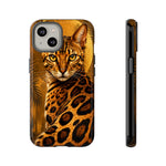 Bengal Cat Wild Spots Gold Art Tough Phone Case