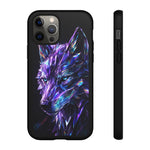 Holographic Wolf Phone Case, Fractured Prism Iridescent Cover