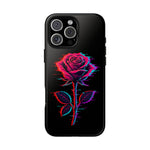Glitch Rose Neon Phone Case Vaporwave Tough Cover
