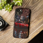 Red FD RX-7 Blossom Alley Tough Phone Case - Rain-Slicked Night