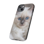 Ragdoll Kitten Phone Case, Blue Eyes Macro Portrait Cover, Gift