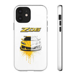 Z06 Corvette Phone Case, Yellow Sketch Reveal Chrome Cover