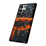 Orange Daytona Phone Case, Rainy City Night Muscle Car Tough Cover