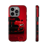 Red Mustang Art Phone Case, GT500 American Muscle Car Tough Cover