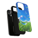 Bubbles Over Grass phone case | Tough Cover