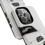 White MK4 Supra Phone Case, Retro 90s JDM Tough Cover for Car Enthusiasts