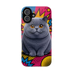 British Shorthair Round Pop Art Tough Phone Case