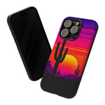Desert Vaporwave Cactus Sunset Phone Case – Southwest Aesthetic