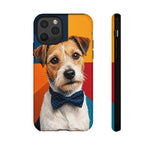 Dapper Terrier Portrait Tough Phone Case - Color Block Art