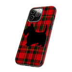 Scottish Terrier Silhouette Plaid Art Tough Phone Case