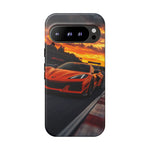 Orange C8 Z06 Flat Plane V8 Speed Art Tough Phone Case