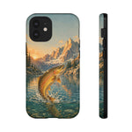 Leaping Golden Trout Lake Scene phone case | Tough Cover