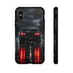 Night Rain R34 Skyline Car phone case | Sports Car Rear Lights, Reflective Road
