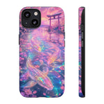 Holographic Koi Cherry Blossom Vaporwave Art Tough Phone Case