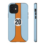 Blue Orange 20 Retro Endurance Racing Stripe Tough Phone Case Cover