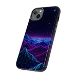 Retro Neon Mountains Phone Case | Vaporwave Galaxy Landscape