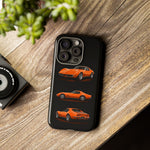 C3 Corvette Art Phone Case Orange, Three-View Vector Cover, Gift