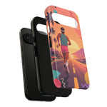 Retro Runner Sunset phone case | 80s Vaporwave jogging design