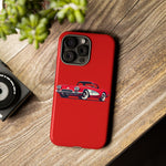 Red Classic Corvette C1 Illustration phone case | Retro Car Tough Case