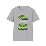 1971 Demon Green Classic Muscle Car T-Shirt | Vintage Coupe Illustration