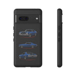 1970 Chevelle SS Phone Case Blue, Three-View Vector Tough Cover