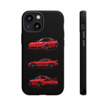FD RX7 Phone Case Red, Three-View Vector Cover, JDM Gift