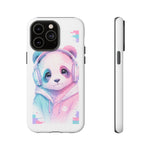 Pastel Panda Phone Case, Glitch Color Block Cover