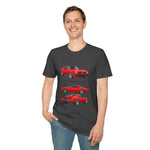 Red 1975 Trans Am Cars T-Shirt | Classic Muscle Car Trio Illustration