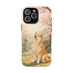 Akita under Cherry Blossoms Dog Breed Phone Case