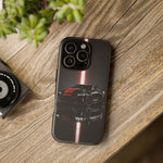 Camaro ZL1 Phone Case, Black Red Racing Stripe Studio Cover, Gift