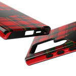 Scottish Terrier Silhouette Plaid Art Tough Phone Case