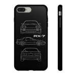 RX-7 Blueprint Phone Case | JDM Car Silhouette Tough Cover