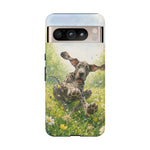 Playful Dog in Meadow Great Dane phone case | Puppy Art Tough Cover