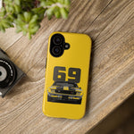 1969 Camaro Z28 Yellow Front View Muscle Car Tough Phone Case