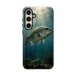 Largemouth Bass Phone Case, Sunlit Underwater Tough Cover, Gift