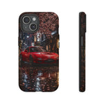 Red FD RX-7 Blossom Alley Tough Phone Case - Rain-Slicked Night