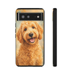 Goldendoodle Fluffy Curls Portrait Art Tough Phone Case