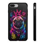 Pug Neon Graffiti Portrait Tough Phone Case - Dripping Paint