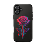 Glitch Rose Neon Phone Case Vaporwave Tough Cover