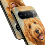 Goldendoodle Fluffy Curls Portrait Art Tough Phone Case