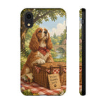 Cocker Spaniel Picnic Scene phone case | vintage dog art