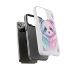 Pastel Panda Phone Case, Glitch Color Block Cover