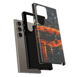 Orange Daytona Phone Case, Rainy City Night Muscle Car Tough Cover