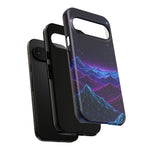 Retro Neon Mountains Phone Case | Vaporwave Galaxy Landscape