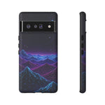 Retro Neon Mountains Phone Case | Vaporwave Galaxy Landscape