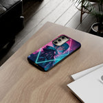 Anime Girl Phone Case Teal, Neon Kanji Calm Gradient Tough Cover