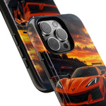 Orange C8 Z06 Flat Plane V8 Speed Art Tough Phone Case